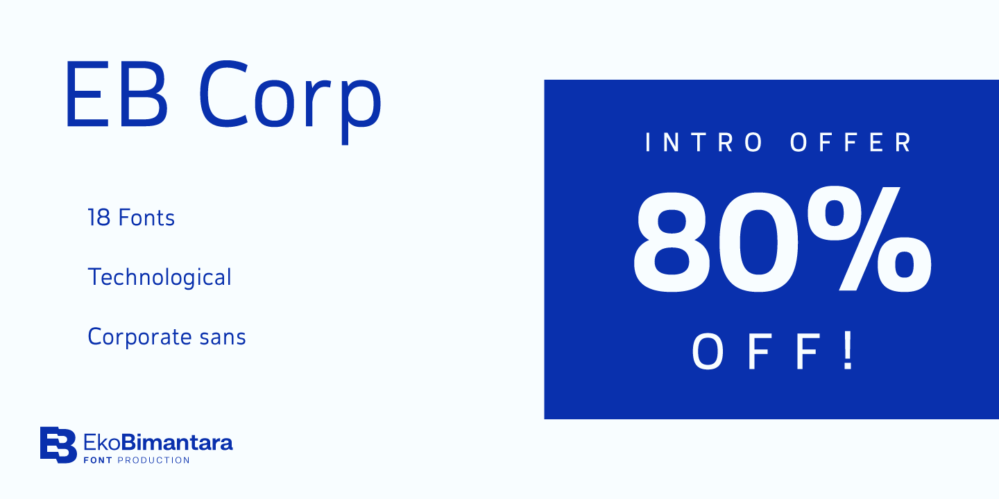 EB Corp Medium Font preview